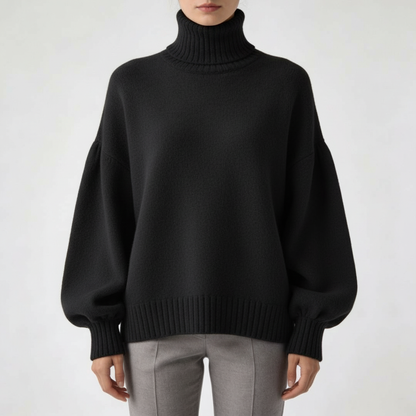 Højhalset kashmirtrøje i 100 % ren kashmir